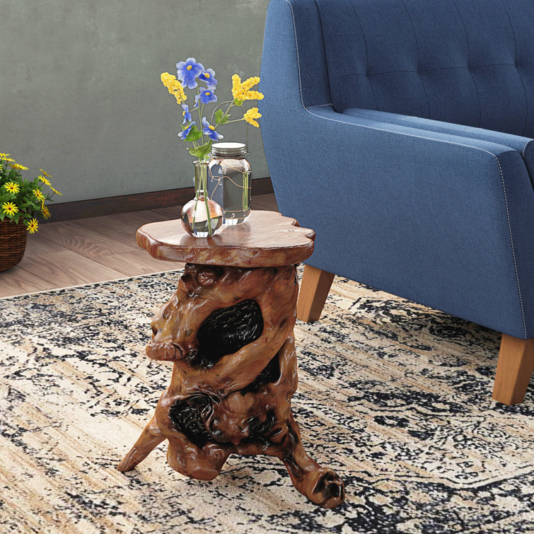 August Grove® Kahoka 19'' Tall Solid Wood Tree Stump End Table